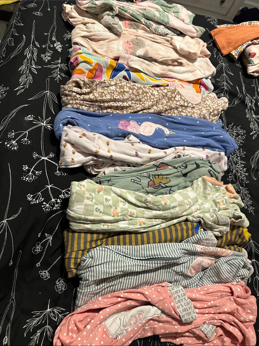 Carter's Mixed Color Girls Pajama Bundle - Pink, Blue, Green, Yellow, Brown